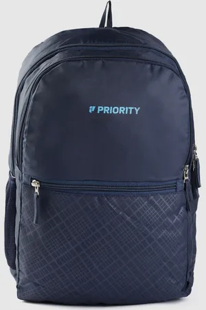 Priority Unisex Brand Logo Printed Backpack With Geometric Design