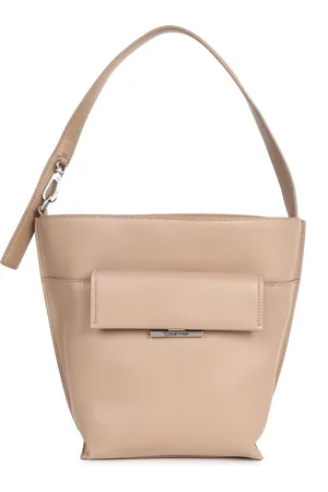 Calvin Klein Colourblocked Structured Handheld Bag with Bow Detail