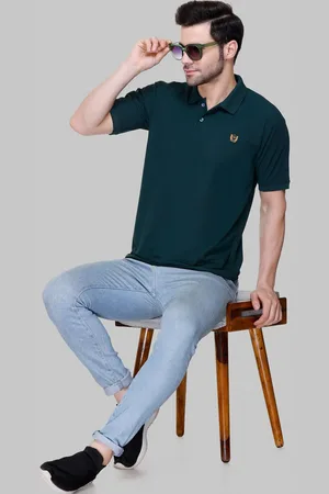 Flossberry Stylish Men Embroidered Polo Collar T-shirt