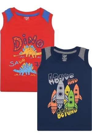 Dollar Champion Boys Pack Of 2 Typography Printed T-shirt