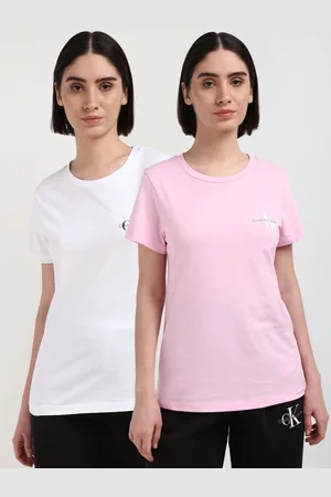 Calvin Klein Pack Of 2 Women Solid Slim Fit T-shirt