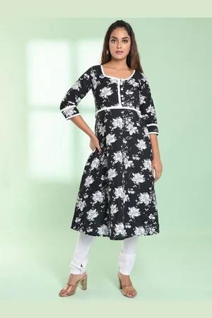 Charukriti Women Floral Printed Regular Pure Cotton Kurta with Churidar