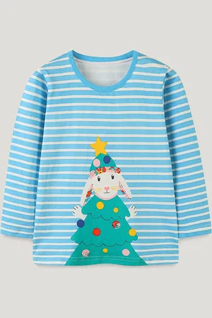 Stylecast Girls Striped Round Neck Cotton T-shirt