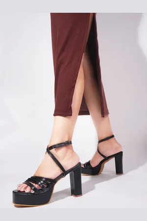 JM Looks Strappy Open Toe Platform Heels