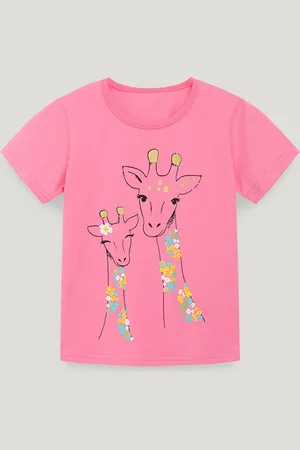 Stylecast Girls Floral Printed Round Neck Cotton T-shirt