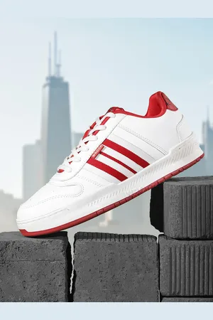 WROGN Men Perforated Round-Toe Everyday Sneakers with Striped Detail