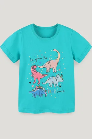 Stylecast Girls Graphic Printed Solid Round Neck Cotton T-shirt