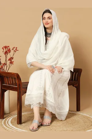 IkDaiya Women Ethnic Motifs Embroidered Pure Cotton Kurta with Trousers & Dupatta