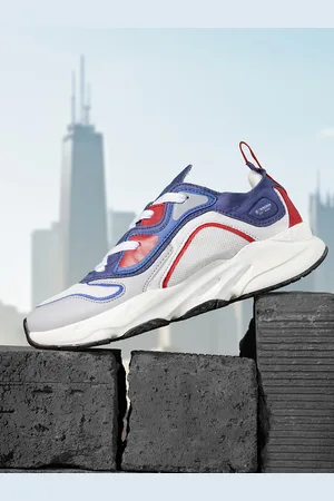 WROGN Men Woven Design Round-Toe Everyday Sneakers with Colourblocked Detail