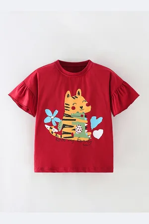 Stylecast Girls Printed Round Neck Cotton T-shirt