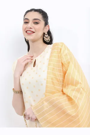 Ketch Floral Woven Design Regular Jacquard Kurta With Trousers & Dupatta