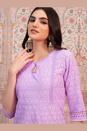 Ketch Ethnic Motifs Woven Design Keyhole Neck Anarkali Kurta