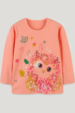 Stylecast Girls Printed Solid Round Neck Cotton T-shirt