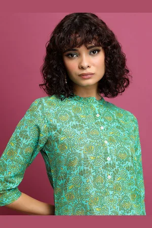 Ketch Green Ethnic Motifs Printed Kurta