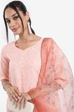 Ketch Ethnic Motifs Printed V-Neck Kurta with Palazzos & Dupatta