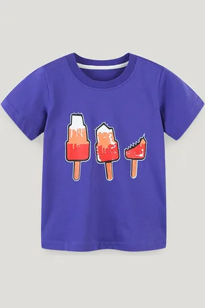 Stylecast Girls Printed Solid Round Neck Cotton T-shirt