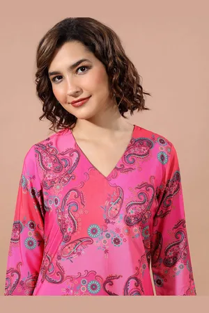 Ketch Pink Ethnic Motifs Printed Kurta