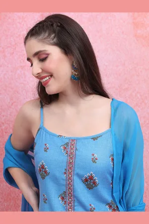 Ketch Ethnic Motifs Printed Straight Kurta With Palazzos & Dupatta