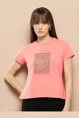 Chemistry Women Printed Round Neck Cotton Tshirt