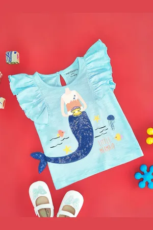 Pantaloons Girls Graphic Printed Cotton Top
