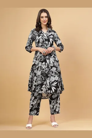 Pistaa Floral Printed Regular Pure Cotton Kurta with Trousers