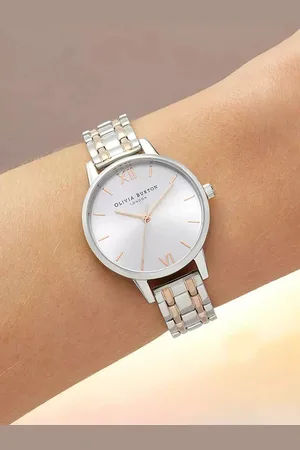 Olivia Burton Women Silver-Toned Stainless Steel Bracelet Watch OB16EN01