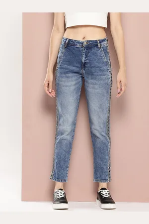 HARVARD Women Boyfriend Fit Faded Jeans