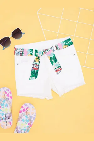 Pantaloons Girls Above Knee Mid Rise Pure Cotton Shorts