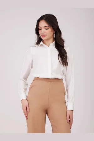 FableStreet Women Solid Spread Collar Casual Shirt