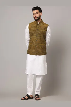 Latest Chikan Garments Woven Design Nehru Jacket