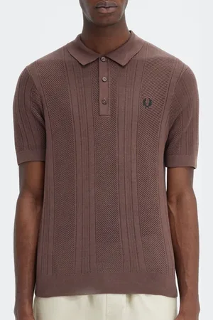 Fred Perry Men Striped Polo Collar T-shirt