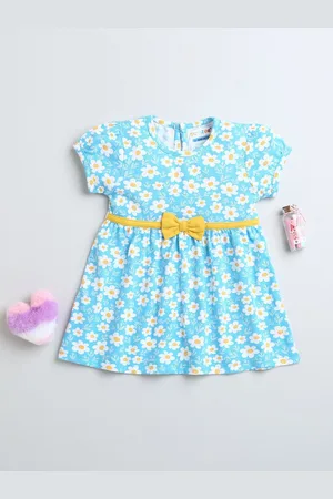 BUMZEE Floral Print Puff Sleeve Fit & Flare Dress