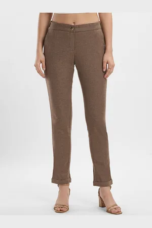Bombay High Women Textured Tailored Slim Fit Trousers