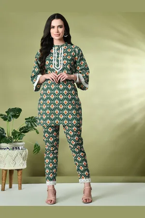 Sangria Printed Cotton Tunic & Trousers Co-Ords