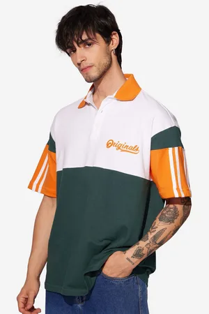 The Souled Store Men Colourblocked Polo Collar T-shirt