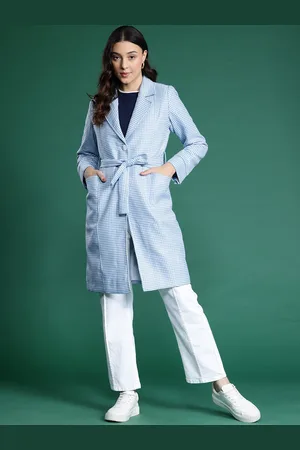 DressBerry Hounds Tooth Weave Single-breasted Overcoat