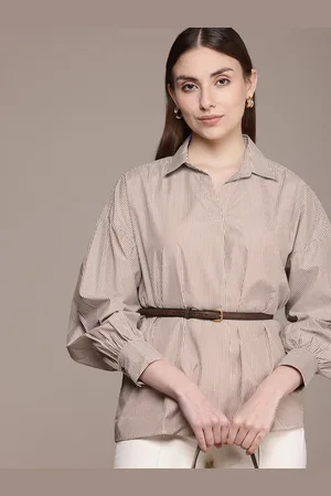 French Connection Striped Shirt Style Top