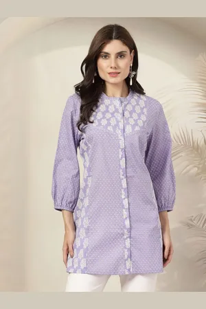 Lakshita Women Printed Three-Quarter Sleeves Mandarin Collar Tunic