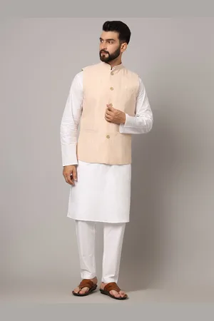 Latest Chikan Garments Woven Design Nehru Jacket
