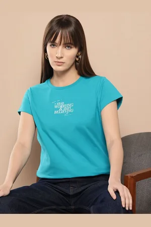 Chemistry Women Printed Round Neck Cotton Tshirt