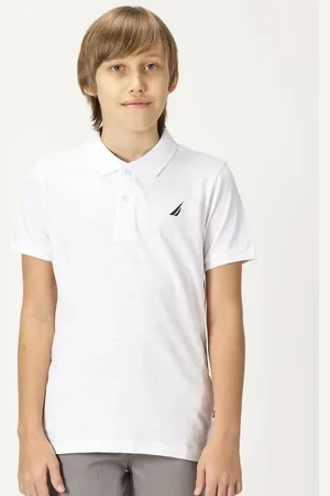 Nautica Boys Solid Polo Collar Cotton T-Shirt