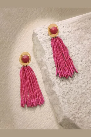 Accessorize Beaded Contemporary Tasselled Drop Earrings