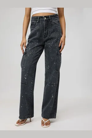 FREAKINS Women Straight Fit High Rise Cotton Jeans