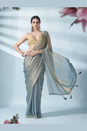 Tikhi Imli Two Tone Poly Chiffon Saree
