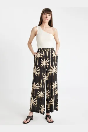 DeFacto Women Printed High Rise Parallel Trouser