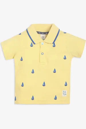 Ed-a-Mamma Boys Conversational Printed Polo Collar T-shirt