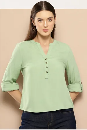 Chemistry Roll-Up Sleeves Shirt Style Top
