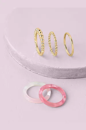 Accessorize Set Of 5 Resin Finger Rings