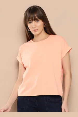 Chemistry Women Solid Round Neck Cotton Tshirt