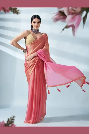 Tikhi Imli Two Tone Poly Chiffon Saree